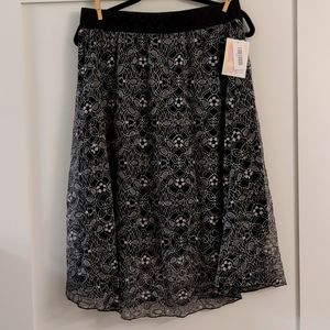LuLaRoe L Black and White Lace Lola